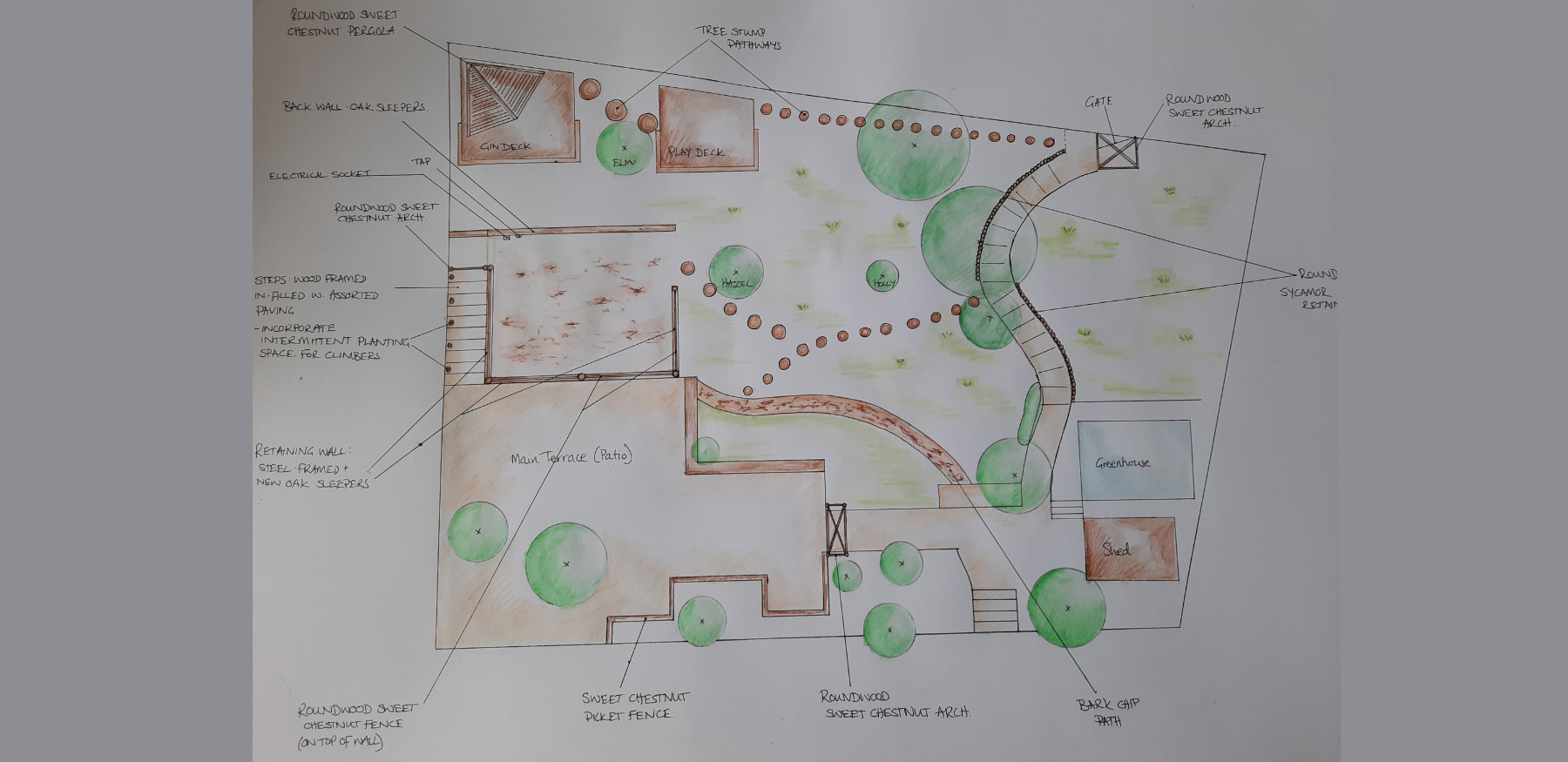 Edible Mediterranean Garden Drawing